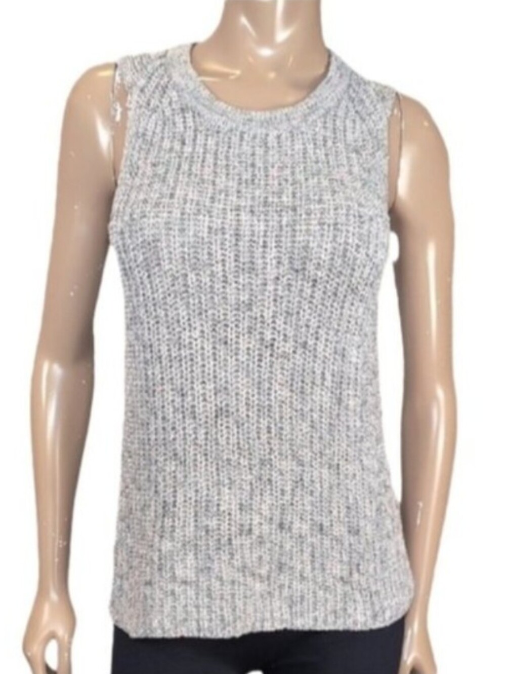 Reitmans Pastel Confetti Knit Sleeveless Sweater Tank Top Gray Pink Womens XS
